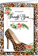 Bridal Shower Gift Thank You Tropical Cheetah Print Custom card