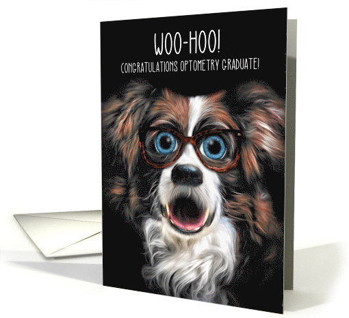 Optometry Graduate Congratulations with Funny Border Collie card