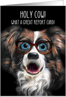 WOW! Straight As Funny Border Collie in Glasses card
