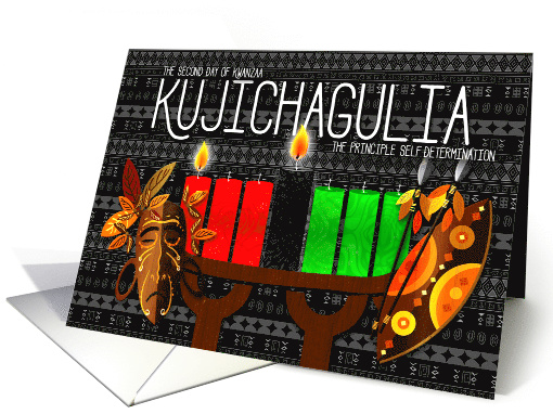 Kwanzaa Day 2 Kujichagulia Self Determination with Kinara Candles card