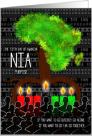 Kwanzaa Day 5 Nia Purpose with Africa Tree Shape and Roots card