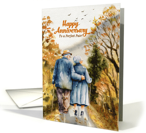 Wedding Anniversary Woodland Path Senior Couple card (1443820)
