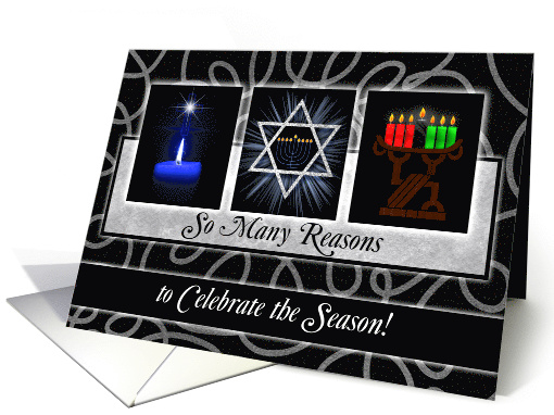 Interfaith Greetings with Christmas Hanukkah and Kwanzaa card