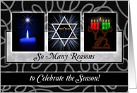 Interfaith Greetings with Christmas Hanukkah and Kwanzaa card