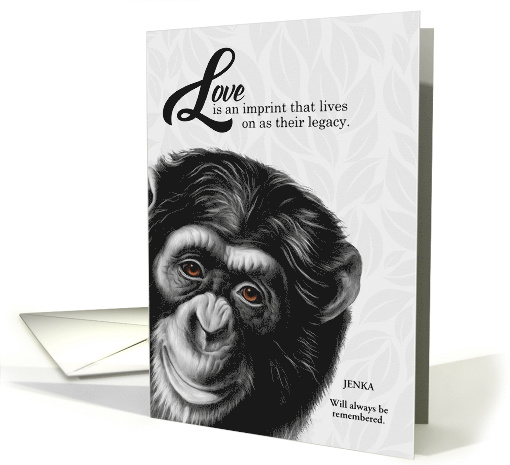 Sympathy Zoo Animal Loss Painted Chimpanzee card (1466648)