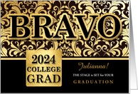 BRAVO Class of 2022 Graduate Faux Gold Foil Custom card