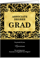 Applied Arts Associate Degree Graduation Faux Gold Leaf Custom card