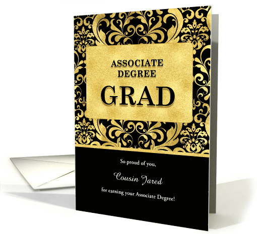 Associates Degree Graduate Custom Any Relation in Faux Gold card