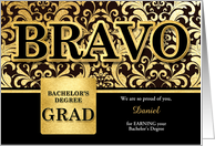 Bachelor’s Degree Grad in Faux Gold Foil Custom Name card