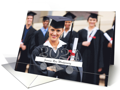 Class of 2024 Graduate Transparent Number Overlay Senior's Photo card