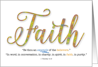 Have Faith Typography 1 Timothy 4:12 Bible Scripture KJV card