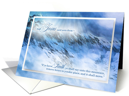 Matthew 17:20 Nothing is Impossible Blue Mountains card (1478992)