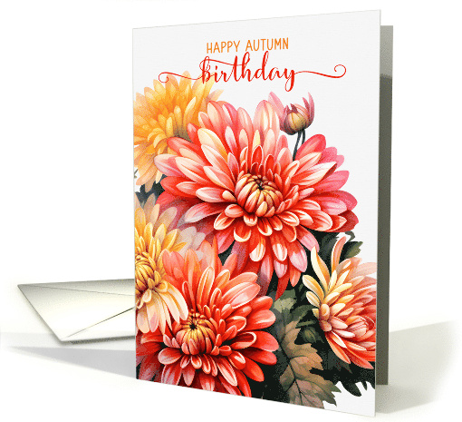 Birthday Chrysanthemums for an Autumn Season Birthday card (1482132)