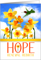 Hope Renewal Rebirth Encouraging Words with Daffodils card