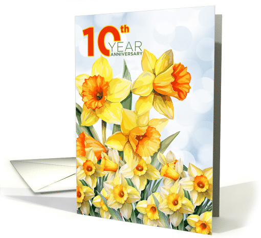 10th Wedding Anniversary Garden of Daffodils card (1482244)