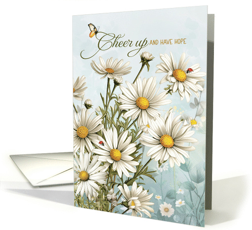 Cheer Up Encouragement with a White Daisy Garden card (1482348)