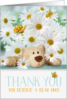 for Kids a Bear Hug and a Thank You Daisy Garden Blank Inside card