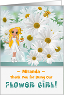 Custom Flower Girl Thank You with White Daisies card