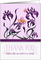 Thank You for Being a Hero with Purple Iris Garden card