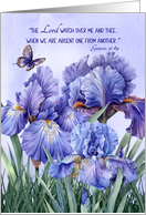 Friendship with Genesis 31 Bible Verse and Purple Iris Garden card