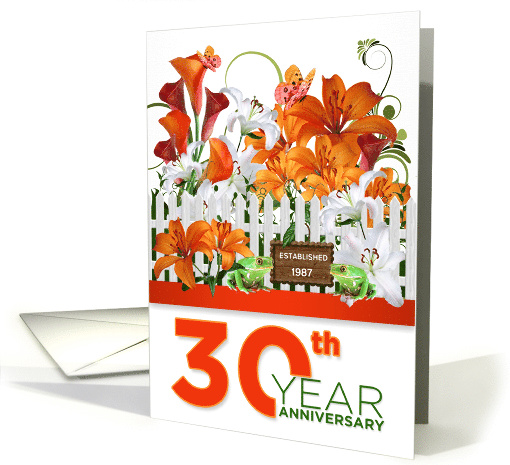 Custom 30th Wedding Anniversary Garden of Lilies card (1483228)