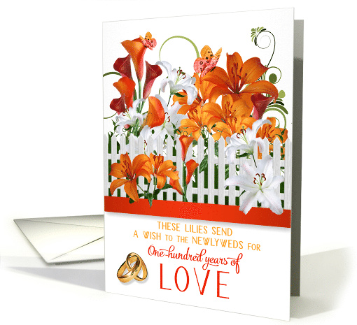 Wedding Congratulations One Hundred Years of Love Lily Garden card