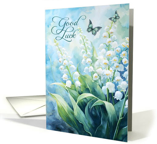 Good Luck Lily of the Valley and Butterflies card (1483690)