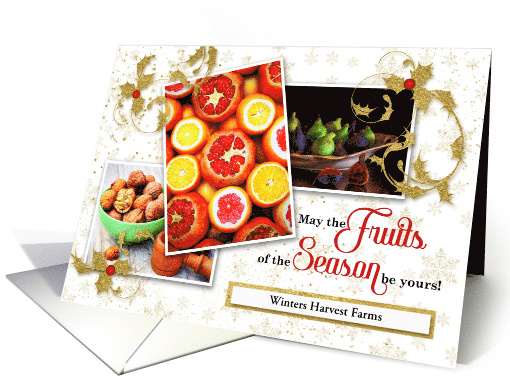 Agriculture Custom Business Holiday with Fruits of the Season card