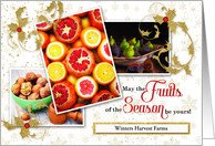 Agriculture Custom Business Holiday with Fruits of the Season card