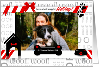 from Veterinary Office with Photo Dog Lover Theme Red White and Black card
