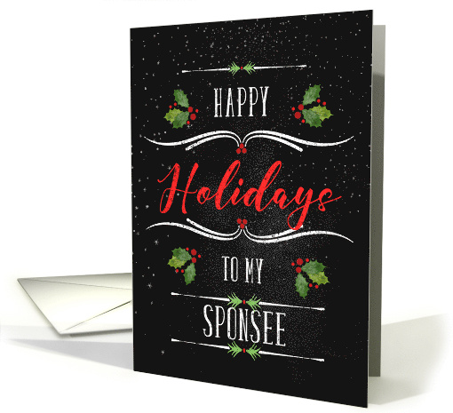for Sponsee Happy Holidays Chalkboard and Holly card (1495072)