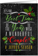 for Both of You Best Time of the Year Christmas Chalkboard and Holly card