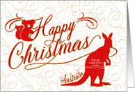 Happy Christmas from Australia with Kangaroo and Koala Bears card