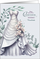 Quinceanera Invitation Pale Lavender Dress and Eucalyptus Custom card