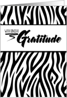 Thank You in Black and White Zebra Print Blank Inside card
