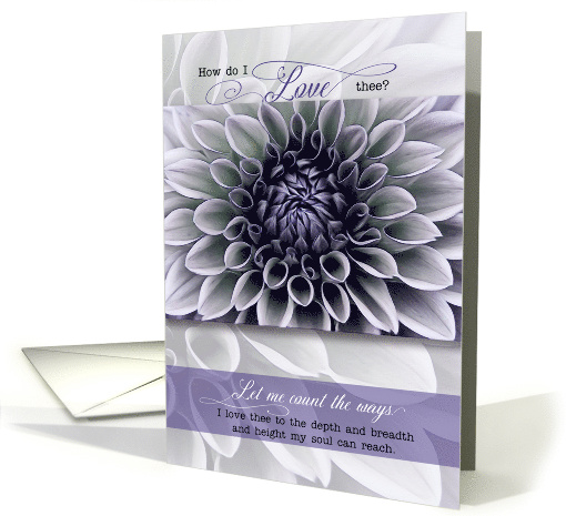 Marry Me? How Do I Love Thee Soft Lavender Floral Petals card
