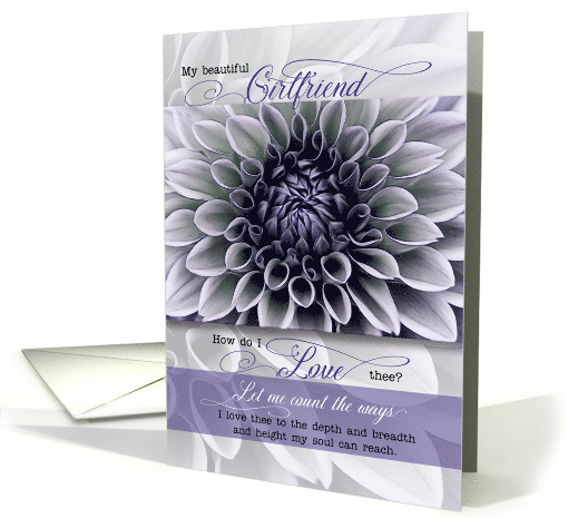 for Girlfriend Romantic Birthday Soft Lavender Floral Petals card