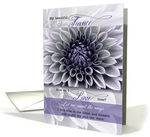for Fiance Romantic Birthday Soft Lavender Floral Petals card