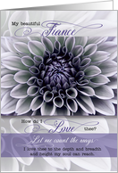 for Fiance Romantic Birthday Soft Lavender Floral Petals card