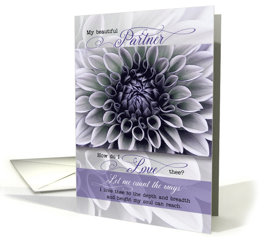 for Partner Romantic Birthday Soft Lavender Floral Petals card
