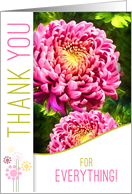 for Caregiver Thank You Pink Dahlia Garden Painting card