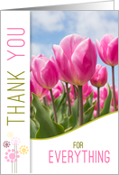 for Partner Thank You Pink Dahlia Garden Painting card