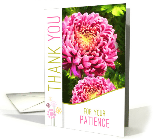 Thank You for Your Patience Pink Dahlia Garden Painting card (1508886)