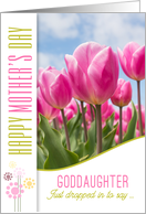 for Goddaughter on Mother’s Day Pink Tulip Garden card