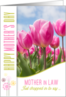 for Mother in Law on Mother’s Day Pink Tulip Garden card