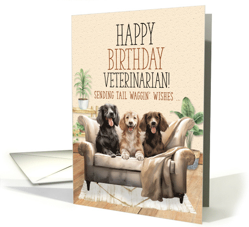 for Veterinarian Birthday Three Dogs on a Sofa Tali... (1509348)