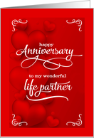 for Partner Romantic Anniversary Red Hearts card