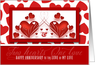 for Partner Romantic Anniversary Two Red Hearts card