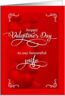 for Wife Valentine Romantic Two Red Hearts card
