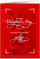 for Wife Valentine Romantic Red Hearts card